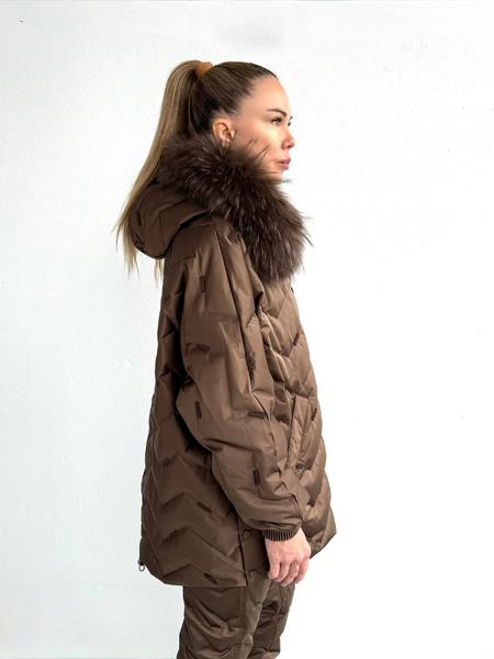 Пуховик TUFFONI 7725061D ШОКОЛАД OVERSIZE